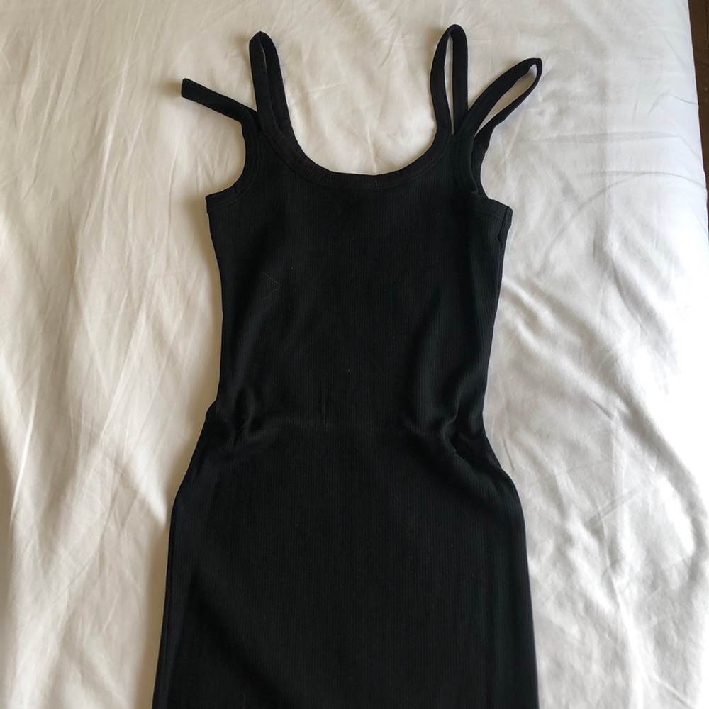 Ribbed thick strap dress